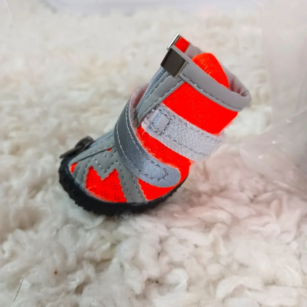 Nereids 4pcs Dog/Cat Boots  color:Orange Red